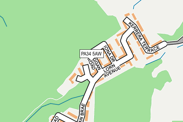 PA34 5AW map - OS OpenMap – Local (Ordnance Survey) PA34 5AW map - OS OpenMap – Local (Ordnance Survey)
