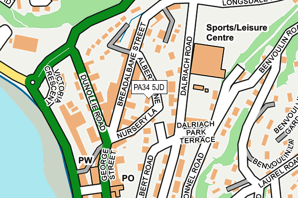 PA34 5JD map - OS OpenMap – Local (Ordnance Survey)
