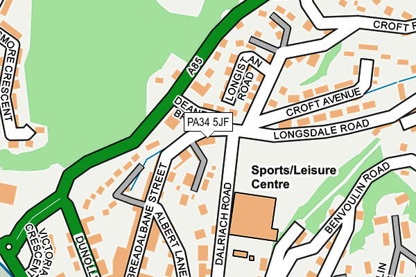 PA34 5JF map - OS OpenMap – Local (Ordnance Survey)
