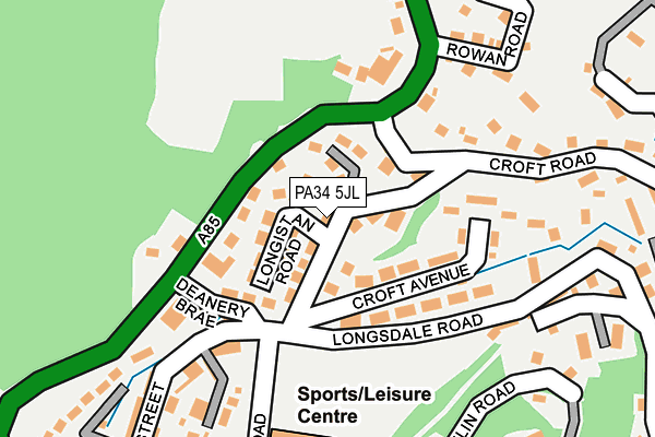 PA34 5JL map - OS OpenMap – Local (Ordnance Survey) PA34 5JL map - OS OpenMap – Local (Ordnance Survey)