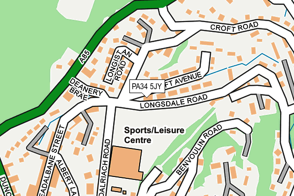 PA34 5JY map - OS OpenMap – Local (Ordnance Survey) PA34 5JY map - OS OpenMap – Local (Ordnance Survey)