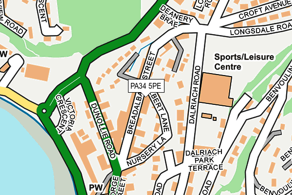 PA34 5PE map - OS OpenMap – Local (Ordnance Survey) PA34 5PE map - OS OpenMap – Local (Ordnance Survey)
