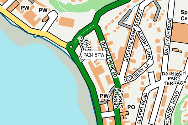 PA34 5PW map - OS OpenMap – Local (Ordnance Survey) PA34 5PW map - OS OpenMap – Local (Ordnance Survey)