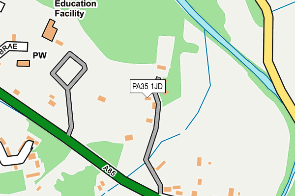 PA35 1JD map - OS OpenMap – Local (Ordnance Survey) PA35 1JD map - OS OpenMap – Local (Ordnance Survey)