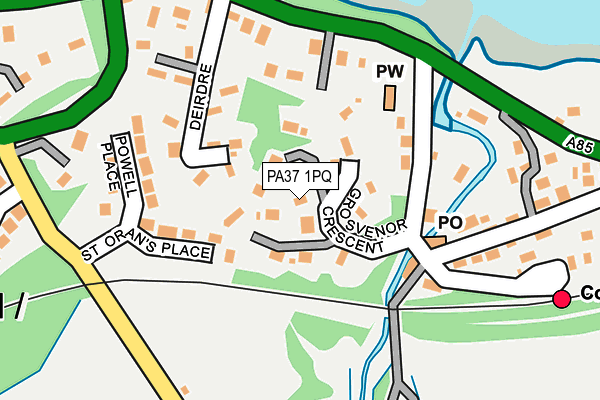 PA37 1PQ map - OS OpenMap – Local (Ordnance Survey) PA37 1PQ map - OS OpenMap – Local (Ordnance Survey)