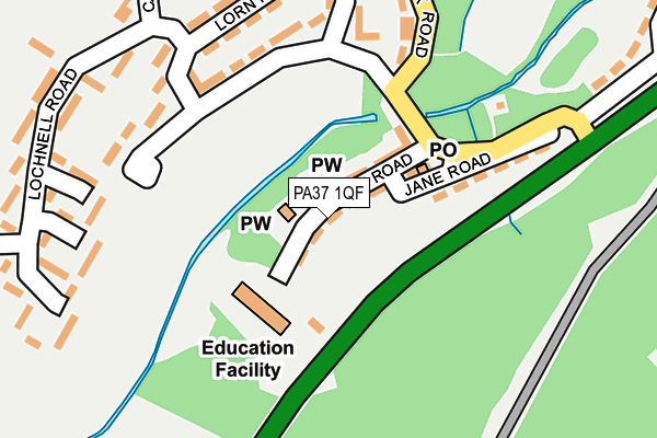 PA37 1QF map - OS OpenMap – Local (Ordnance Survey) PA37 1QF map - OS OpenMap – Local (Ordnance Survey)