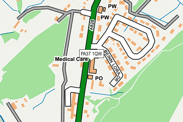 PA37 1QW map - OS OpenMap – Local (Ordnance Survey)