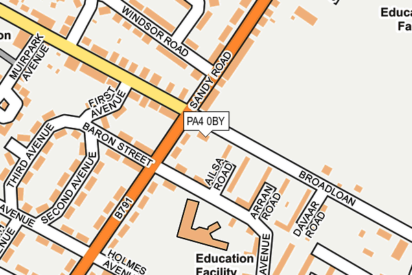PA4 0BY map - OS OpenMap – Local (Ordnance Survey)