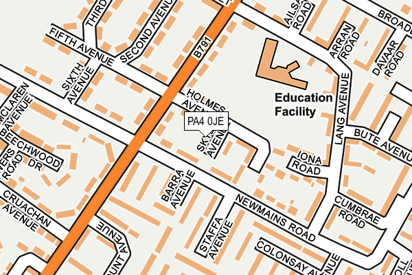 PA4 0JE map - OS OpenMap – Local (Ordnance Survey)