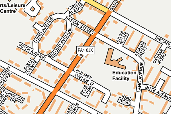 PA4 0JX map - OS OpenMap – Local (Ordnance Survey) PA4 0JX map - OS OpenMap – Local (Ordnance Survey)