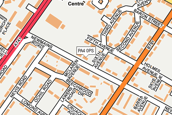 PA4 0PS map - OS OpenMap – Local (Ordnance Survey)