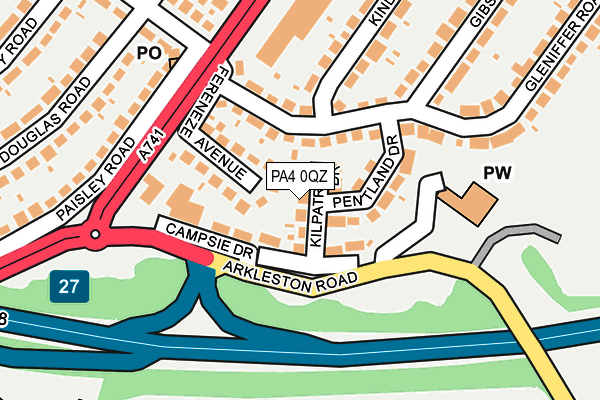 PA4 0QZ map - OS OpenMap – Local (Ordnance Survey)