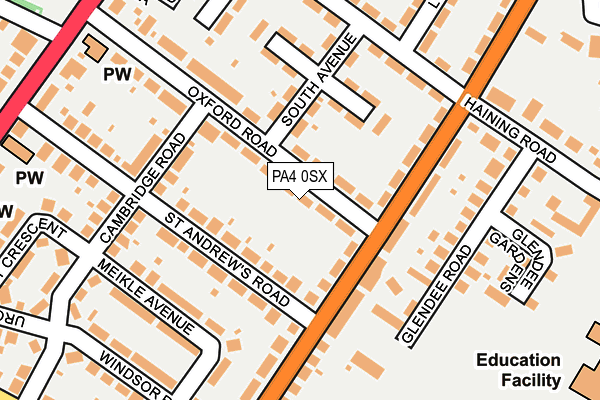 PA4 0SX map - OS OpenMap – Local (Ordnance Survey) PA4 0SX map - OS OpenMap – Local (Ordnance Survey)