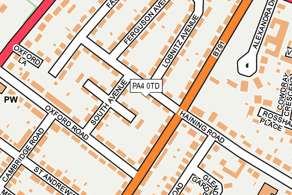 PA4 0TD map - OS OpenMap – Local (Ordnance Survey) PA4 0TD map - OS OpenMap – Local (Ordnance Survey)