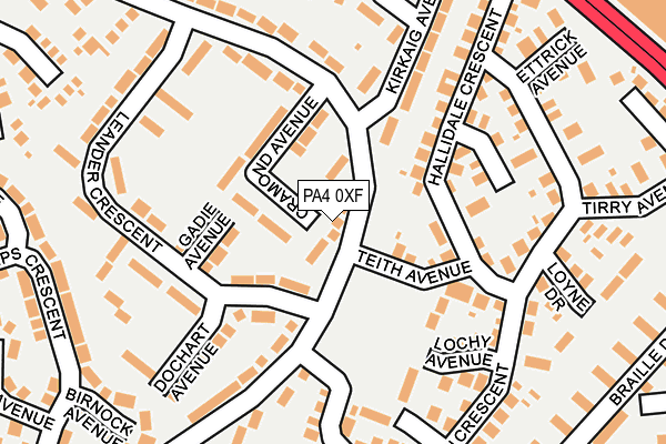 PA4 0XF map - OS OpenMap – Local (Ordnance Survey) PA4 0XF map - OS OpenMap – Local (Ordnance Survey)