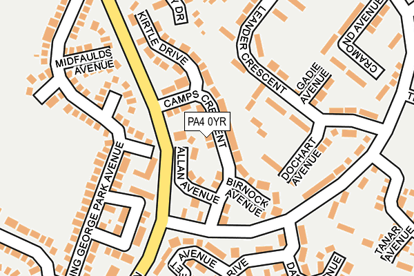 PA4 0YR map - OS OpenMap – Local (Ordnance Survey) PA4 0YR map - OS OpenMap – Local (Ordnance Survey)