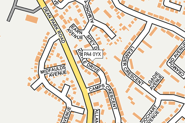 PA4 0YX map - OS OpenMap – Local (Ordnance Survey) PA4 0YX map - OS OpenMap – Local (Ordnance Survey)