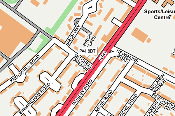 PA4 8DT map - OS OpenMap – Local (Ordnance Survey) PA4 8DT map - OS OpenMap – Local (Ordnance Survey)