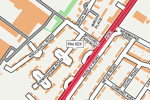 PA4 8DX map - OS OpenMap – Local (Ordnance Survey) PA4 8DX map - OS OpenMap – Local (Ordnance Survey)