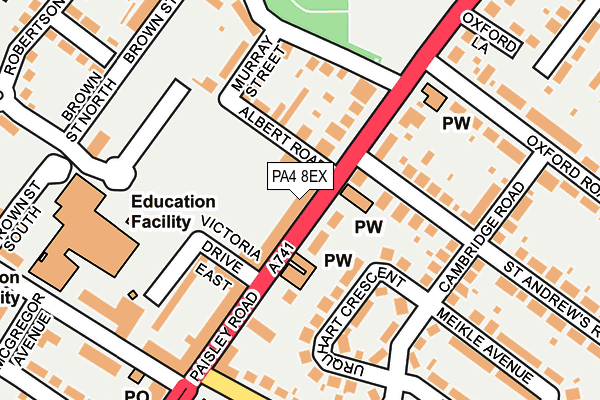 PA4 8EX map - OS OpenMap – Local (Ordnance Survey) PA4 8EX map - OS OpenMap – Local (Ordnance Survey)