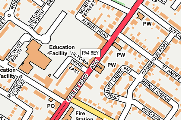 PA4 8EY map - OS OpenMap – Local (Ordnance Survey) PA4 8EY map - OS OpenMap – Local (Ordnance Survey)
