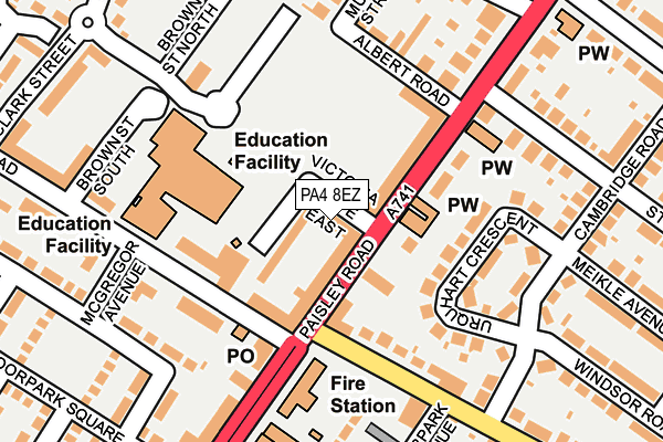 PA4 8EZ map - OS OpenMap – Local (Ordnance Survey) PA4 8EZ map - OS OpenMap – Local (Ordnance Survey)