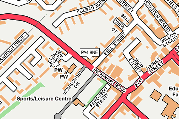 PA4 8NE map - OS OpenMap – Local (Ordnance Survey) PA4 8NE map - OS OpenMap – Local (Ordnance Survey)