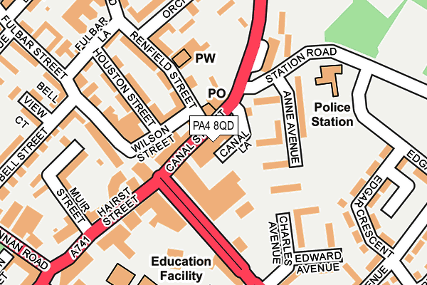 PA4 8QD map - OS OpenMap – Local (Ordnance Survey)