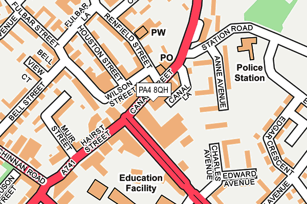 PA4 8QH map - OS OpenMap – Local (Ordnance Survey) PA4 8QH map - OS OpenMap – Local (Ordnance Survey)