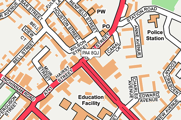 PA4 8QJ map - OS OpenMap – Local (Ordnance Survey) PA4 8QJ map - OS OpenMap – Local (Ordnance Survey)