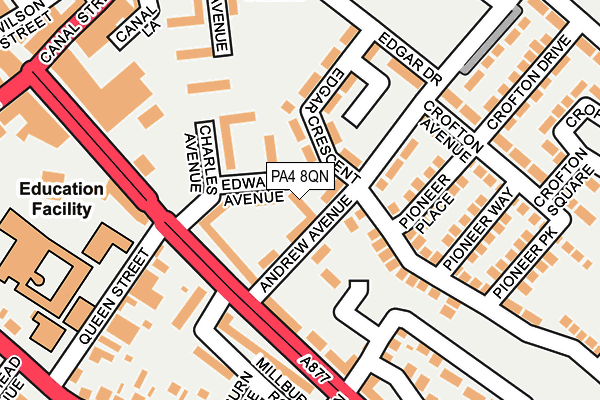 PA4 8QN map - OS OpenMap – Local (Ordnance Survey) PA4 8QN map - OS OpenMap – Local (Ordnance Survey)
