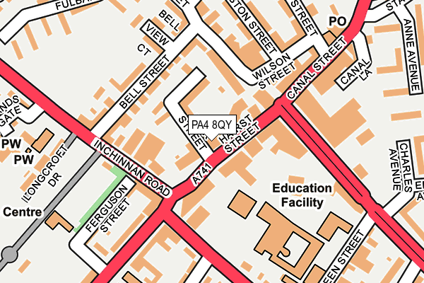 PA4 8QY map - OS OpenMap – Local (Ordnance Survey)
