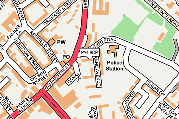 PA4 8RP map - OS OpenMap – Local (Ordnance Survey) PA4 8RP map - OS OpenMap – Local (Ordnance Survey)