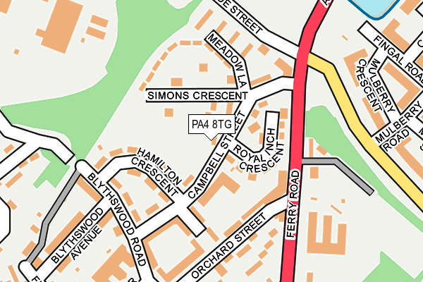PA4 8TG map - OS OpenMap – Local (Ordnance Survey) PA4 8TG map - OS OpenMap – Local (Ordnance Survey)