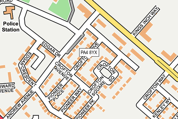 PA4 8YX map - OS OpenMap – Local (Ordnance Survey) PA4 8YX map - OS OpenMap – Local (Ordnance Survey)