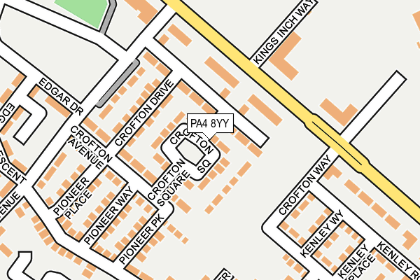 PA4 8YY map - OS OpenMap – Local (Ordnance Survey) PA4 8YY map - OS OpenMap – Local (Ordnance Survey)