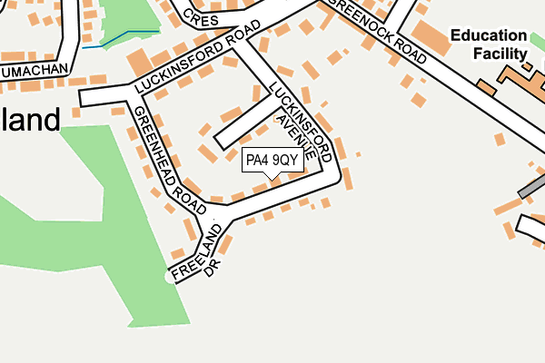 PA4 9QY map - OS OpenMap – Local (Ordnance Survey) PA4 9QY map - OS OpenMap – Local (Ordnance Survey)