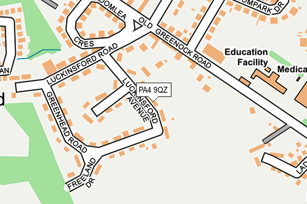 PA4 9QZ map - OS OpenMap – Local (Ordnance Survey) PA4 9QZ map - OS OpenMap – Local (Ordnance Survey)