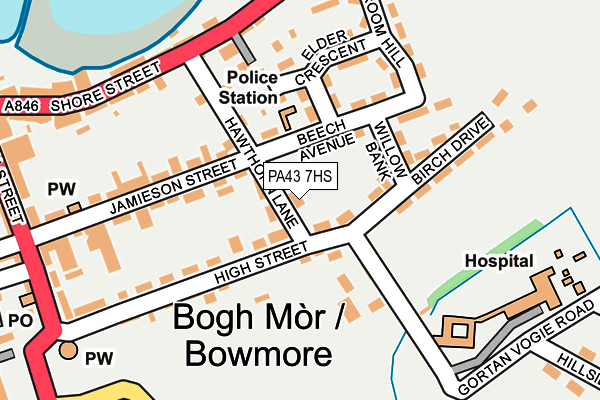 PA43 7HS map - OS OpenMap – Local (Ordnance Survey) PA43 7HS map - OS OpenMap – Local (Ordnance Survey)