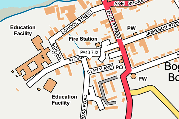 PA43 7JX map - OS OpenMap – Local (Ordnance Survey)