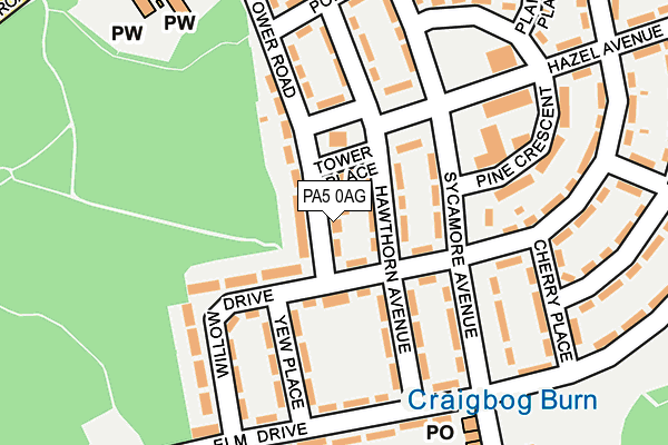 PA5 0AG map - OS OpenMap – Local (Ordnance Survey) PA5 0AG map - OS OpenMap – Local (Ordnance Survey)