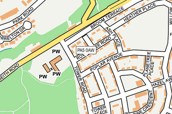 PA5 0AW map - OS OpenMap – Local (Ordnance Survey) PA5 0AW map - OS OpenMap – Local (Ordnance Survey)