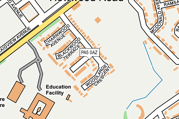 PA5 0AZ map - OS OpenMap – Local (Ordnance Survey) PA5 0AZ map - OS OpenMap – Local (Ordnance Survey)