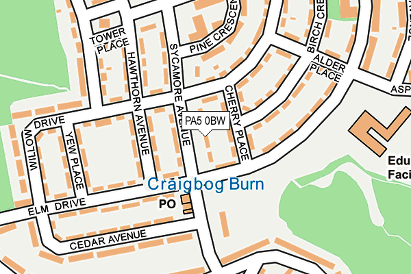 PA5 0BW map - OS OpenMap – Local (Ordnance Survey) PA5 0BW map - OS OpenMap – Local (Ordnance Survey)