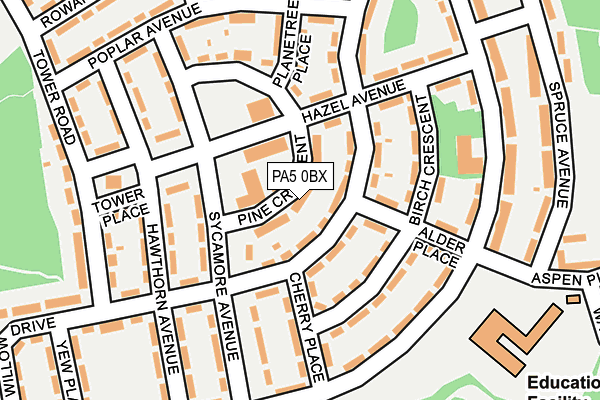 PA5 0BX map - OS OpenMap – Local (Ordnance Survey) PA5 0BX map - OS OpenMap – Local (Ordnance Survey)