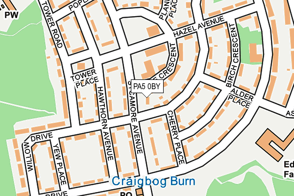 PA5 0BY map - OS OpenMap – Local (Ordnance Survey)