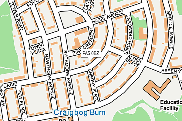PA5 0BZ map - OS OpenMap – Local (Ordnance Survey) PA5 0BZ map - OS OpenMap – Local (Ordnance Survey)