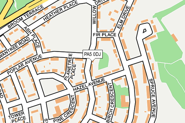 PA5 0DJ map - OS OpenMap – Local (Ordnance Survey)