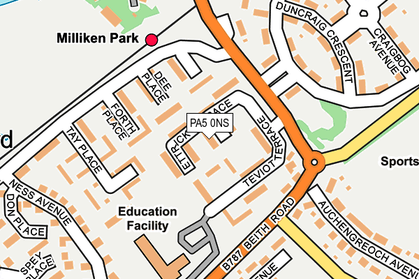 PA5 0NS map - OS OpenMap – Local (Ordnance Survey) PA5 0NS map - OS OpenMap – Local (Ordnance Survey)