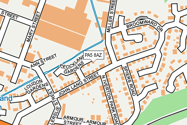 PA5 8AZ map - OS OpenMap – Local (Ordnance Survey) PA5 8AZ map - OS OpenMap – Local (Ordnance Survey)